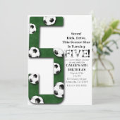 サッカーボール5月5日5日バースデーパーティー 招待状 (スタンド正面)