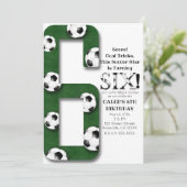 サッカーボール6、6歳の誕生日パーティー 招待状 (スタンド正面)