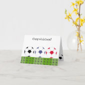 サッカーボール – おめでとうございます カード (黄色い花)