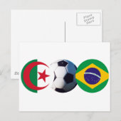 サッカーボール「アルジェリアとブラジル」が国旗を掲げる博物館「ザズ」 ポストカード (正面/裏面)