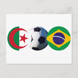 サッカーボール「アルジェリアとブラジル」が国旗を掲げる博物館「ザズ」 ポストカード