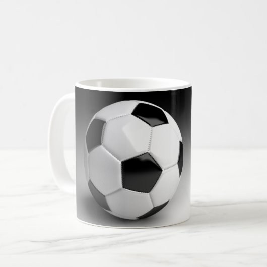サッカーボール オーダーメイド コーヒーマグ カップ (正面左)
