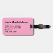 サッカーボール、カーネーションピンク ラゲッジタグ (裏面横)