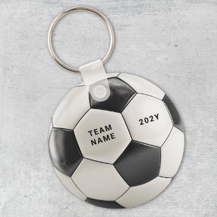 サッカーボール キーチェーン チーム名と年のオリジナル刻印