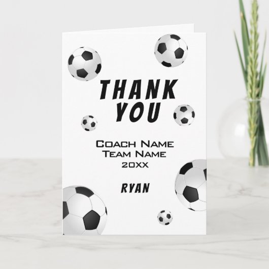 サッカーボール,コーチに感謝 サンキューカード (正面)