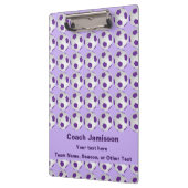 サッカーボール、コーチ名、紫と白 クリップボード (左)