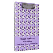 サッカーボール、コーチ名、紫と白 クリップボード (右)