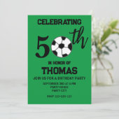 サッカーボール サッカーコーチ 50歳の誕生日 招待状 (スタンド正面)