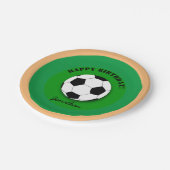 サッカーボール&サッカー誕生日の願い(パーティー) ペーパープレート (アングル)