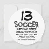 サッカーボール、サッカー誕生日パーティー 招待状 (正面)