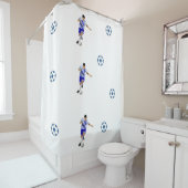 サッカーボール/サッカー選手デザインシャワーカーテン シャワーカーテン (インサイチュ)