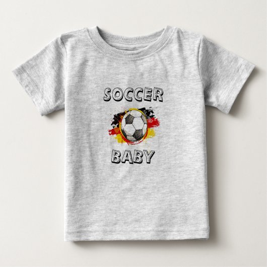 サッカーボール、サッカー、ベビー ベビーTシャツ (正面)