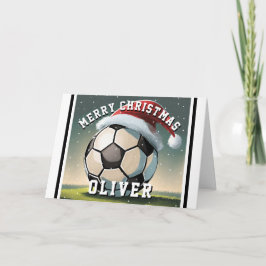 サッカーボール サンタ帽子の名前 クリスマス カード
