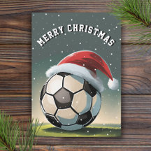 サッカーボール サンタ帽子 メリークリスマス