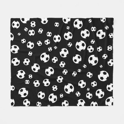 サッカーボール シームレスパターン フリースブランケット (正面(横))