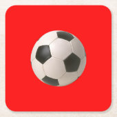 サッカーボール スクエアペーパーコースター (正面)