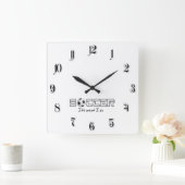 サッカーボール スクエア壁時計 (ホーム)