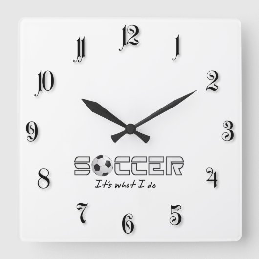 サッカーボール スクエア壁時計 (正面)