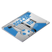 サッカーボール⚽スポーツ – 青と白 ノートブック (左側)