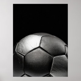 サッカーボール ダーク ドラマチック クローズアップ ポスター