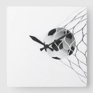 サッカーボール（ネット） スクエア壁時計
