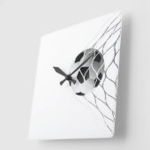サッカーボール（ネット） スクエア壁時計 (傾斜)