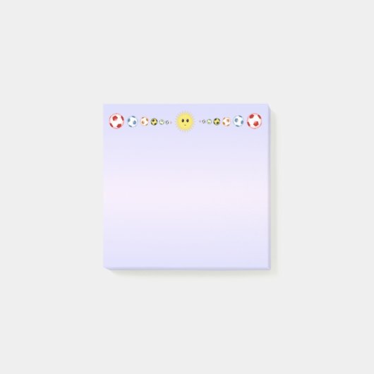 サッカーボール&ハッピーサンヘッダー ポストイット (正面)