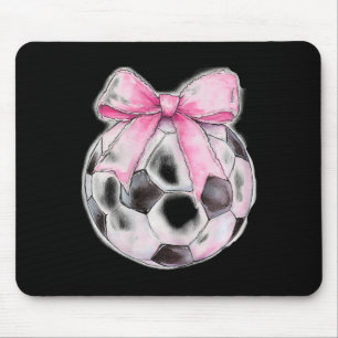 サッカーボール ピンク コケット リボン ガーリー サッカー マウスパッド