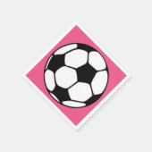 サッカーボール ピンク 女の子の誕生日パーティー スタンダードカクテルナプキン (角)