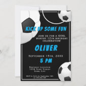 サッカーボール ファン スポーツ キッズ バースデー 招待状 (正面)
