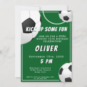 サッカーボール ファン スポーツ キッズ バースデー 招待状 (正面)