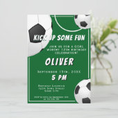 サッカーボール ファン スポーツ キッズ バースデー 招待状 (スタンド正面)