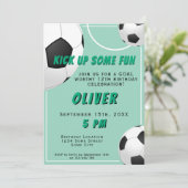 サッカーボール ファン スポーツ キッズ 誕生日 招待状 (スタンド正面)