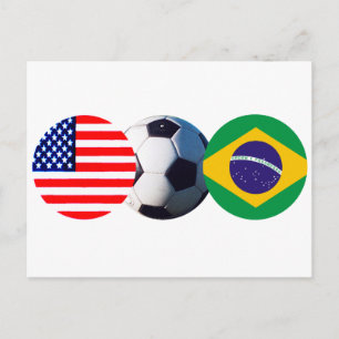 サッカーボール「ブラジルと米国」がMUSEUM「ザズレ」の旗を掲げる ポストカード