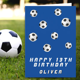 サッカーボール ブルーボーイ 誕生日おめでとう カード