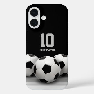 サッカーボール |プレ最高のイヤー番号 iPhone 16ケース