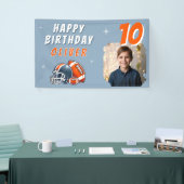 サッカーボール ヘルメット カートゥーン 写真 誕生日パーティー 横断幕 (トレードショー)