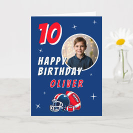 サッカーボール ヘルメット カートゥーン 写真 誕生日 カード