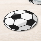 サッカーボール ラウンドペーパーコースター (アングル)