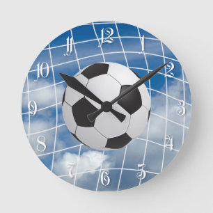 サッカーボール ラウンド壁時計