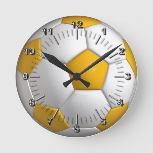 サッカーボール ラウンド壁時計 (正面)