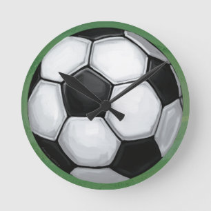 サッカーボール ラウンド壁時計