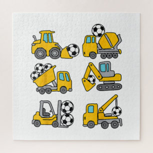 サッカーボール 子ども用サッカー コンストラクショントラック ジグソーパズル