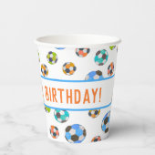 サッカーボール 子供の誕生日 紙コップ (裏面)