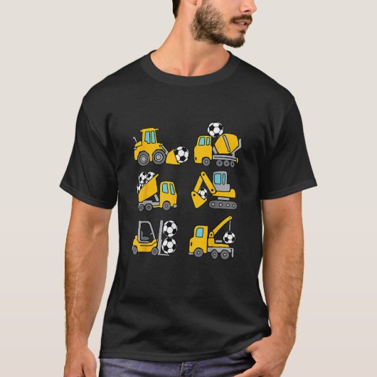 サッカーボール 子供 フットボール 建設 トラック Tシャツ (正面)