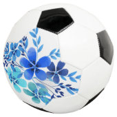 サッカーボール 水彩 青い花 デザイン アート (3/4)