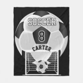サッカーボール – 白黒 フリースブランケット (正面)
