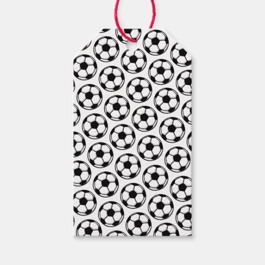 サッカーボール 白 黒 緑 スポーツ チーム キッズ ギフトタグ (正面)