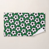 サッカーボール 白 黒 緑 子供部屋のインテリア バスタオルセット (ハンドタオル)