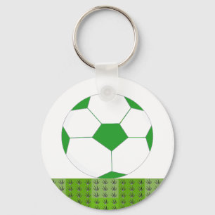 サッカーボール(緑と白) キーホルダー